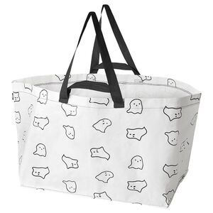 Ikea Bag Halloween KUSTFYR Bag NEW Large White w/ Ghosts 905.943.08 Fast Ship!